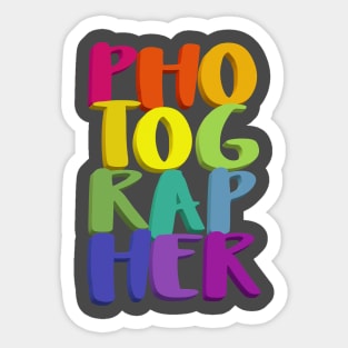 Photographer // Typographic Design Sticker